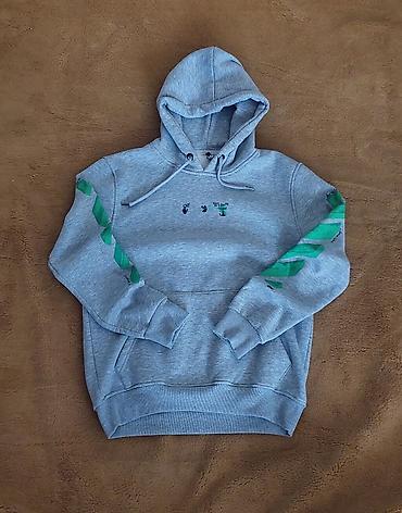 nike tech fleece: Мужская толстовка, L, Off-White, Б/у, цвет - Серый — 1