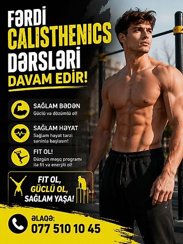 Fərdi Calisthenics Dərsləri - Bədənə çəkisiz, öz çəkisi ilə məşqlər lalafo.az -da Fərdi Calisthenics Dərsləri - Bədənə çəkisiz, öz çəkisi ilə məşqlər