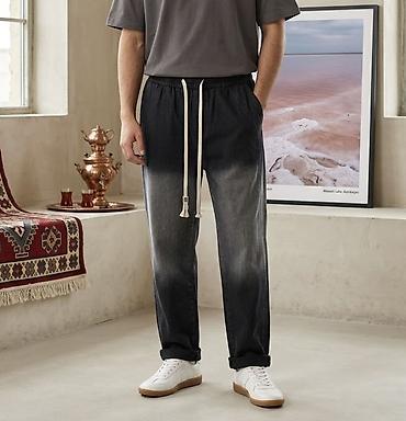 şalvar modelleri 2020: Unisex denim şalvar – qradient (ombre) effekti ilə - Parça: Yüngül — 2