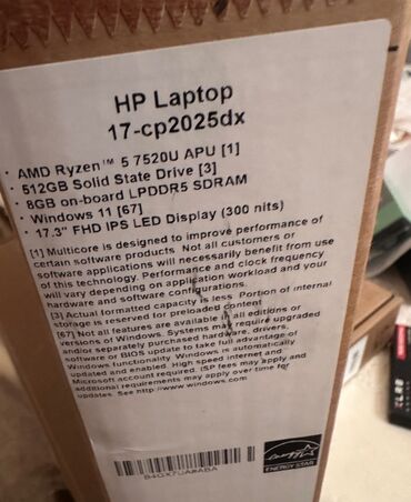 nodbuklar: Yeni HP 17.3 ", AMD Ryzen 5, 512 GB, Ünvandan götürmə, Pulsuz çatdırılma, Ödənişli çatdırılma