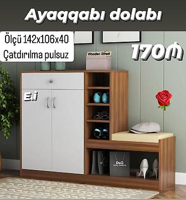 Ayaqqabı dolabları: Yeni, 2 qapılı, Ağ, Taxta Ayaqqabı dolabı — 1