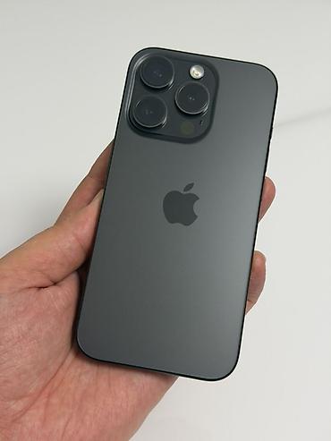 osh iphone: IPhone 15 Pro, Б/у, 128 ГБ, Черный, Защитное стекло, Чехол, 85 % — 2