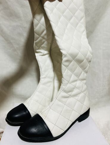 обувь белая: Сапоги, 38, цвет - Белый