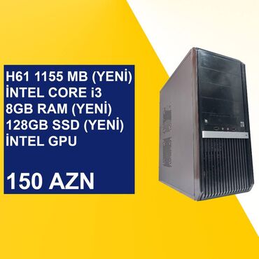 lazer açar: Sistem Bloku "Qori DDR3 H61 1155 Core i3 2130” ⭐Tək Sistem Bloku – 150