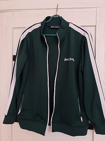 жели атлас: Спортивная куртка-трек-топ Palm Angels - Цвет: зелёный с белыми — 4