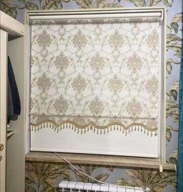 Rulon ştorlar: Zebra/rulet pərdə kolleksiyası - Model: klassik damask və güllü — 4