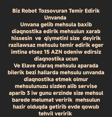 Digər texnika: Ünvanda Temir Berpa iwleri Ünvanda Robot Tozsoranlar Temir edirik