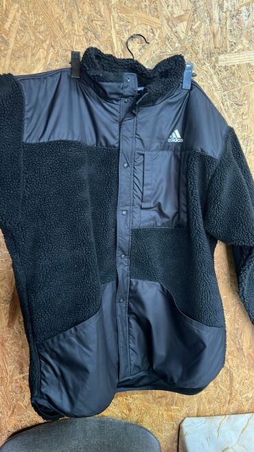 куртка для взрослых: Куртка/анорак Adidas, черный - Тип: утеплённый анорак/оверсайз-пончо
