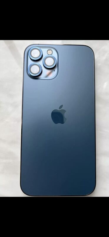 iphone 12 pro max бишкек: IPhone 12 Pro Max, Б/у, 128 ГБ, Голубой, Зарядное устройство, Защитное стекло, Чехол, 81 %