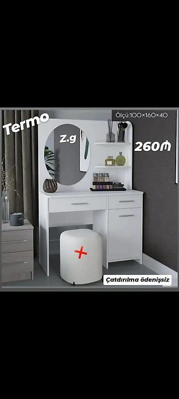 taxt basliqlari: Termo makiyaj masasının dəsti - Ölçü: 100×160×40 sm - Rəng: ağ - — 1