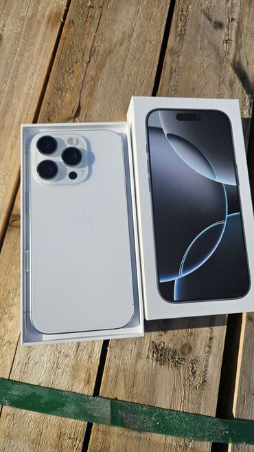 Apple iPhone: IPhone 16 Pro, Б/у, 128 ГБ, White Titanium, Защитное стекло, 100 % — 1