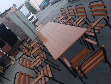 Bağ, çöl masa və oturacaq dəstləri: Bag heyet stol stlu cixdi satiwa toz boya ile kiraskalanir 4 neferik — 19