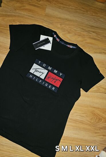 tommy hilfiger majice zenske: Tommy Hilfiger, Likra, bоја - Crna