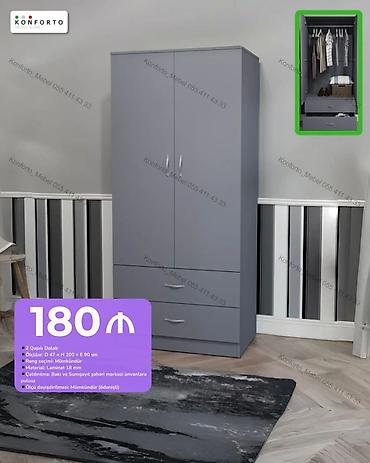 2 qapılı şkaf – praktik və eleqant dizayn - Ölçü: E 47 × H 200 × E 90