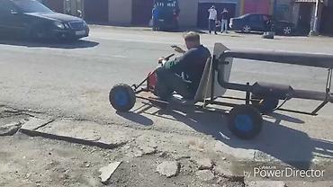 Самодельный реактивный карт (го-карт) на прицепной турбореактивной