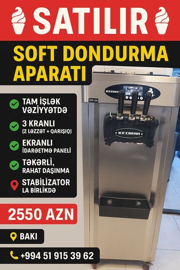 Digər biznes avadanlığı: Dondurma aparati ideal veziyyetdedi ustunde 5000 lik stabilizatorda
