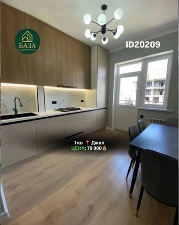 квартиры джале: 1 бөлмө, 42 кв. м, Элитка, 13 кабат, Евроремонт