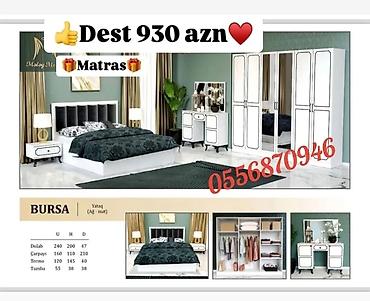 Yataq otağı dəstləri: İkinəfərlik çarpayı, 2 tumba, Azərbaycan, Yeni — 18