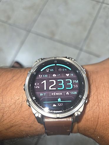Garmin: Гармин феникс 8 в комплекте 2ремешка оранжевый,коричневый 2месяца — 1