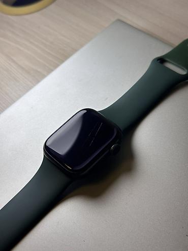 iphone 12 mini: Apple Watch Series 7 (41мм) цвет черно зеленый,полный комплект! АКБ — 2