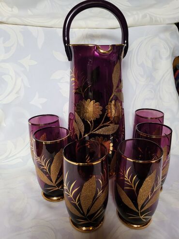 Kuhinjski setovi: Bohemijin servis za vino itd,iz 1950ih.,kristalno staklo. Bohemijin — 6