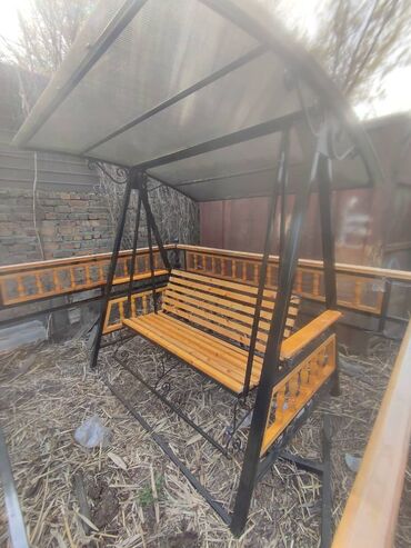 Садовые качели: Садовые качели Металл, Со спинкой, С крышей — 11