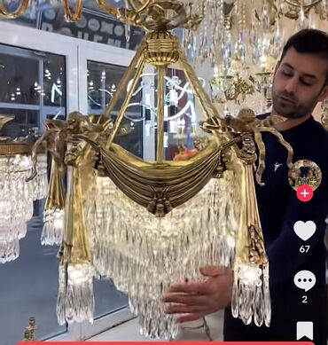 купить елку в баку: Çılçıraq, 10 və daha çox lampa, Xrustal