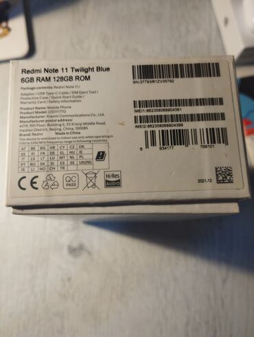 Redmi: Redmi Note 11, 128 GB, rəng - Göy, Qırıq, Sensor, Barmaq izi — 7