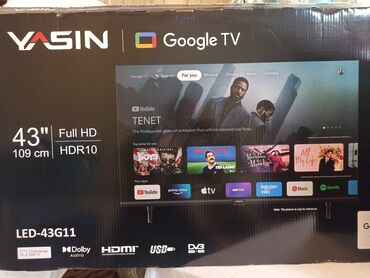 yasin led tv: Ясин 43 " дюм, диогональ 1 м 10 см Smart Android 11 поколения