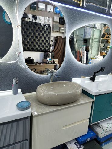 раковина для кухни: Vanna otağı üçün modern lavabo dəsti - Üstdə quraşdırılan oval