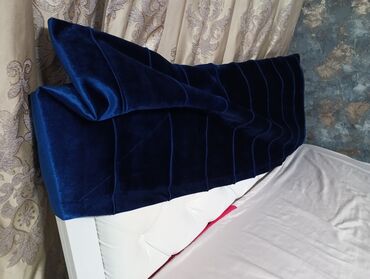 изголовье: Спальный гарнитур, Двуспальная кровать, цвет - Синий, Новый