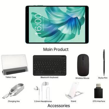 Kompüter ehtiyyat hissələri: Planşet Teclast P85t 8" 2024 4GB / 64GB Yenidir, istifadə olunmayıb