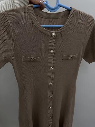 тренч бу: Повседневное платье, Осень-весна, Трикотаж, Трапеция, L, XL, S — 2