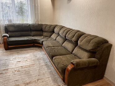 угловой диван с креслом раздвижной: Угловой диван, Б/у