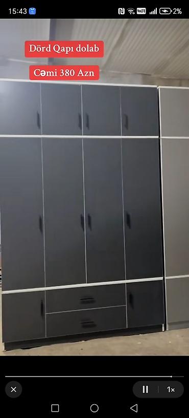 ag qapilar: Məhsul: 4 qapılı paltar dolabı – 2.50 m Təsvir: - Hündürlük təqribən — 6