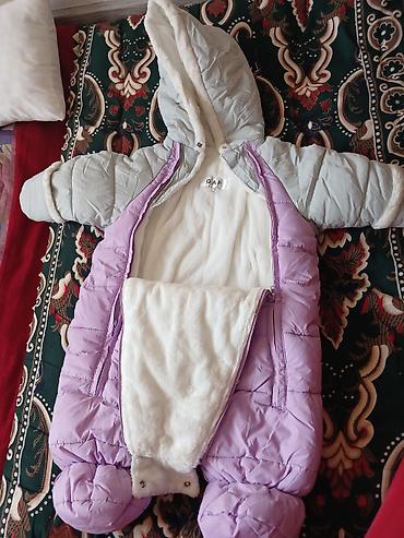soft shell: Детский утеплённый комбинезон GAP в нежно-сиреневом и светло-голубом — 2