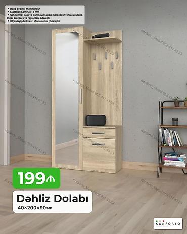 dolab skaf: Dəhliz dolabı – 40×200×90 sm - Material: 18 mm laminat - Geniş — 1