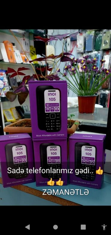 sadə telefonlar: Inoi 105, цвет - Черный, С документами, Кнопочный, Гарантия