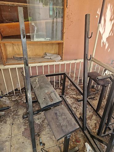 ştanqlar: Dəmir konstruksiyalı ştanq dəsti üçün skamya və rəf komplekti - — 1