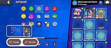 Dəstlər, kostyumlar: Məhsul: Brawl Stars hesabı.50 SƏVİYƏ pubg hesabı ilə dəyişdirilir — 5