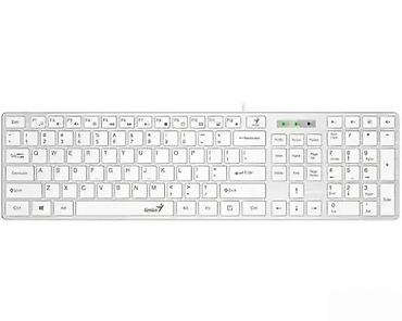 Tastature: Genius SlimStar 8000 – bežični set tastatura + miš (bela boja) - — 2