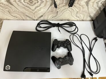 ps5 controller qiymeti: Sony PlayStation 3 (PS3) Slim oyun konsolu seti Komplekt: - PS3 Slim