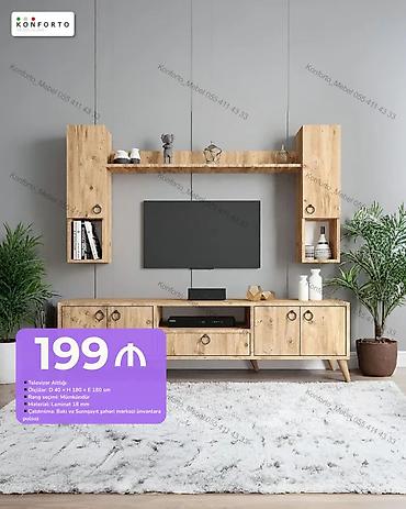 Televizor altlığı və divar rəf sistemı - Ölçülər: Dərinlik 40 sm ×
