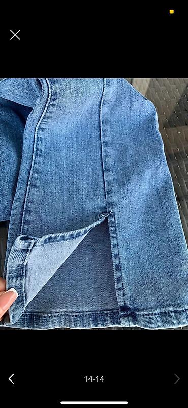 hipp: Mavi rəngli denim şalvar – hippie/flare kəsim - Qalın və davamlı denim — 1