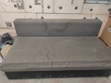 интернет магазин покрывала на диван и кресла: Прямой диван, цвет - Серый, Б/у