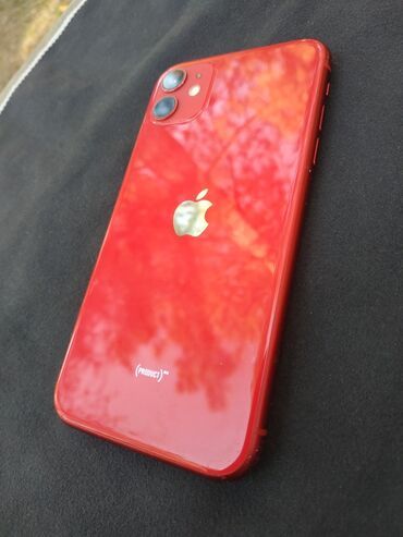 алмурут сторе телефон: IPhone 11, Колдонулган, 64 ГБ, Кызыл, Коргоочу айнек, 75 %