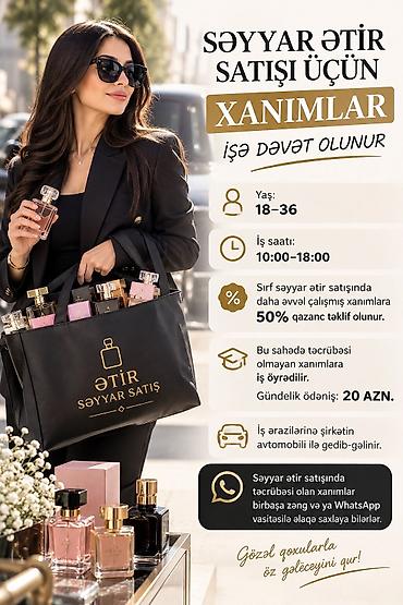 satici isi axtariram 2019: Satış meneceri tələb olunur, Yalnız qadınlar üçün, 18-29 yaş, 1 ildən az təcrübə, Gündəlik ödəniş — 1