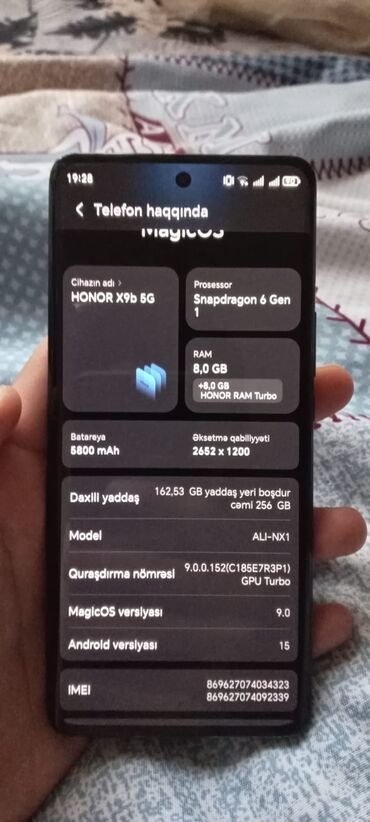 телефон раскладушка флай ezzy trendy: Honor X9 5G, 256 GB, rəng - Boz, Zəmanət, Sensor, Barmaq izi