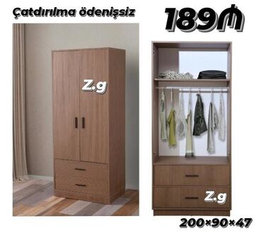 2 ci əl dolablar: *Dolab 2 qapılı💫189Azn* ◾Ölçü:200×90×47 ◾İstehsal:Rusiya Laminat