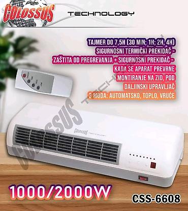 auto pijaca valjevo: 2 jačine grejanja Snaga: 1000W/ 2000W Tajmer do 7,5h (30 min; 1h; 2h — 1